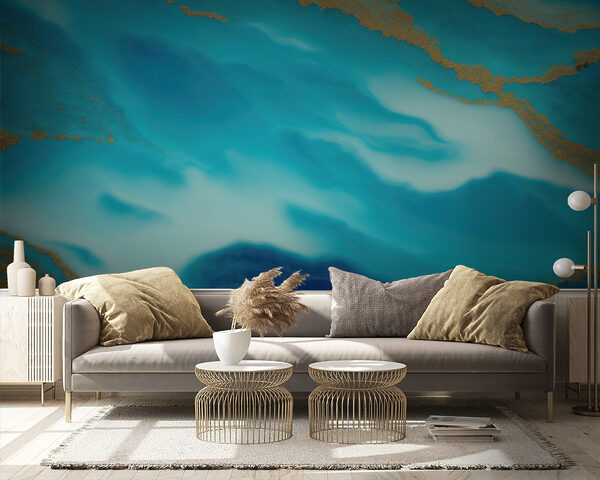 Serene Waves of Blue and Gold Serene Waves of Blue and Gold