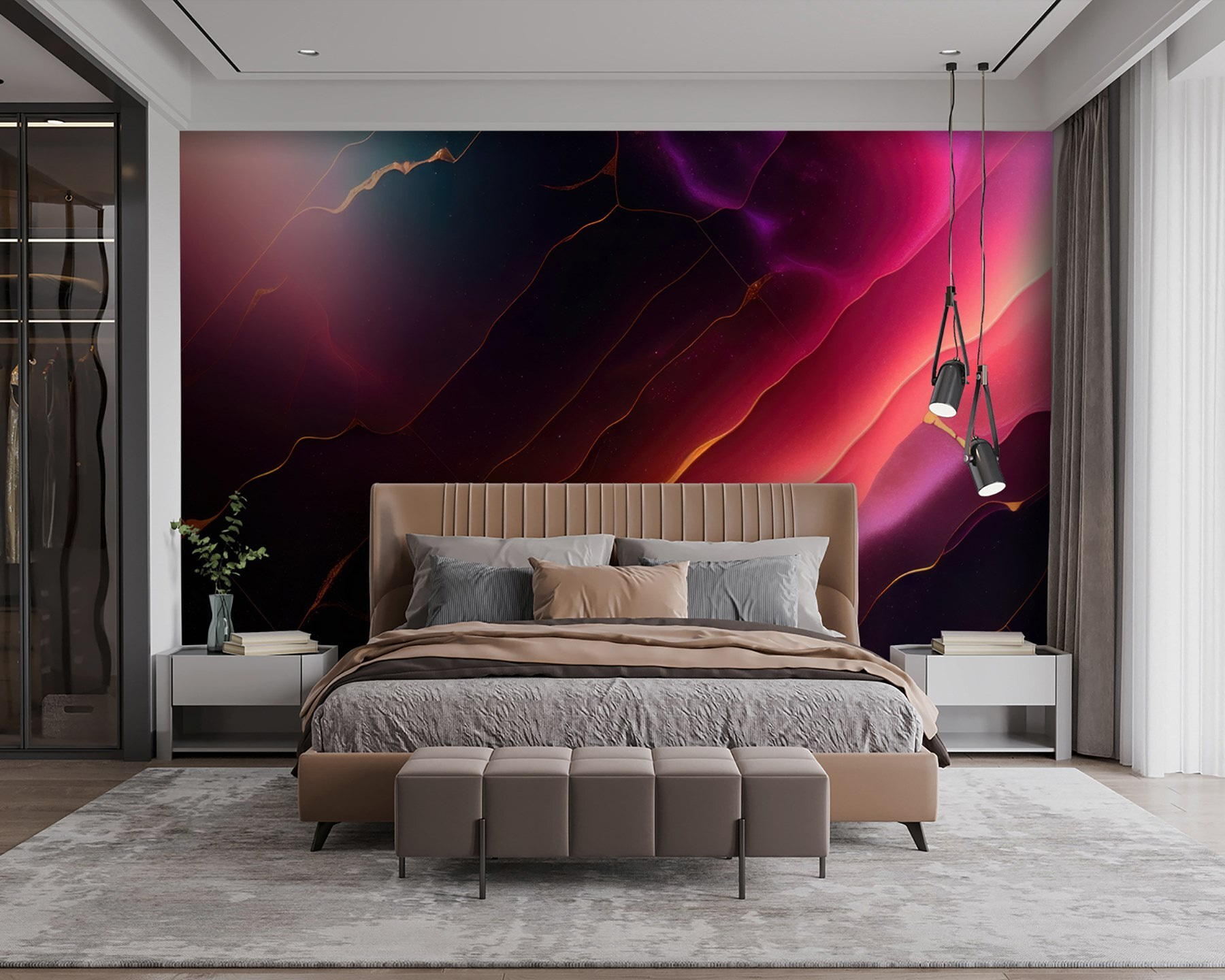 Colorful background with lines and dots
