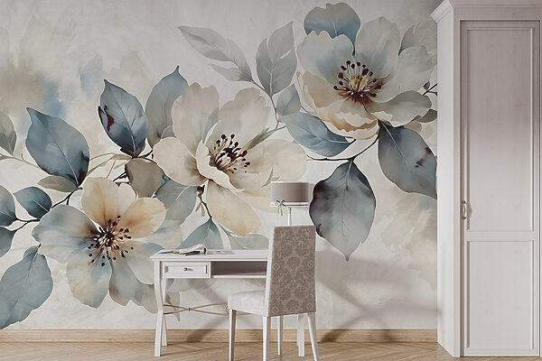 Painting of flowers and leaves Painting of flowers and leaves