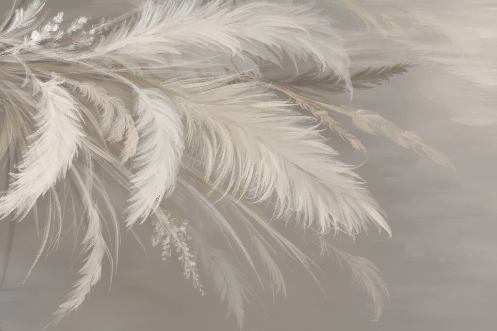 Delicate feathers in soft hues Delicate feathers in soft hues