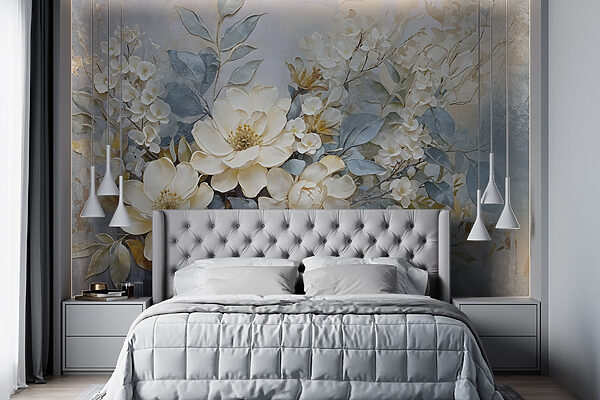 Painting of flowers and leaves Painting of flowers and leaves