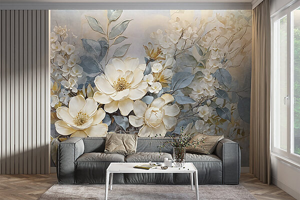 Painting of flowers and leaves Painting of flowers and leaves