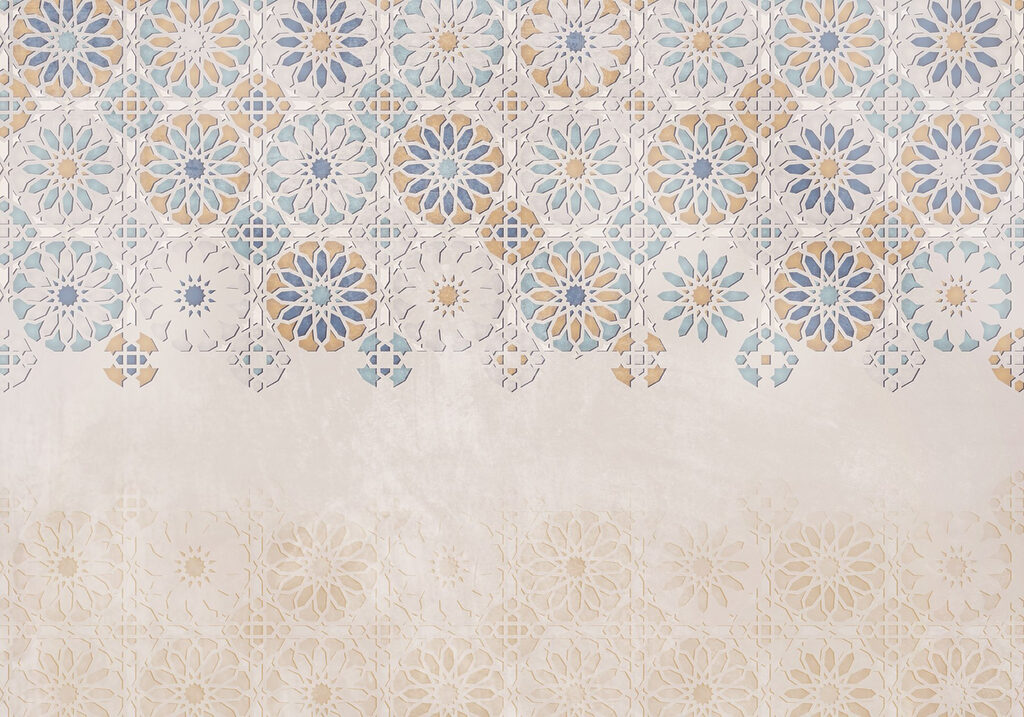 Wall with a pattern of flowers Wall with a pattern of flowers