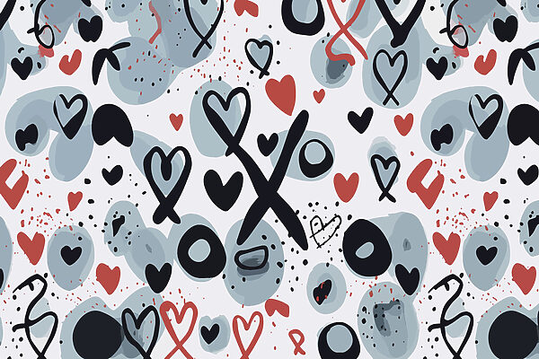 Pattern of hearts and symbols Pattern of hearts and symbols