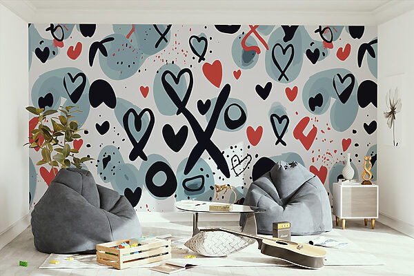 Pattern of hearts and symbols Pattern of hearts and symbols