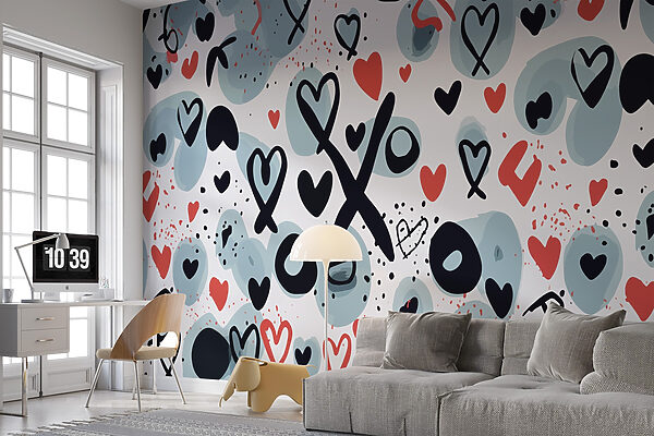 Pattern of hearts and symbols Pattern of hearts and symbols
