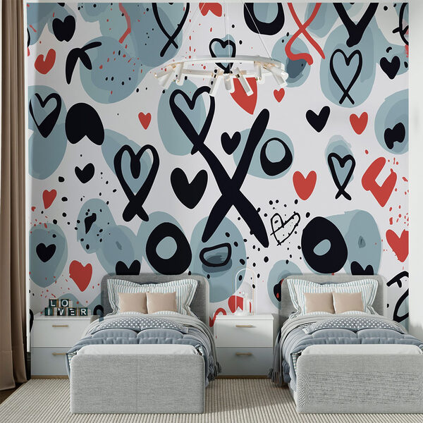 Pattern of hearts and symbols Pattern of hearts and symbols