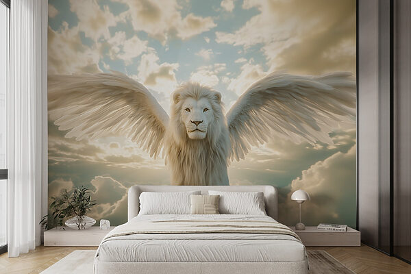 Lion with wings in the sky Lion with wings in the sky