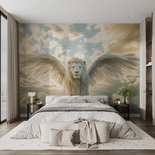 Lion with wings in the sky Lion with wings in the sky