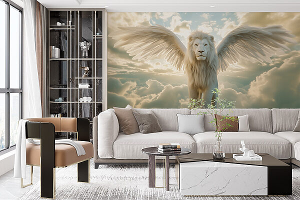 Lion with wings in the sky Lion with wings in the sky