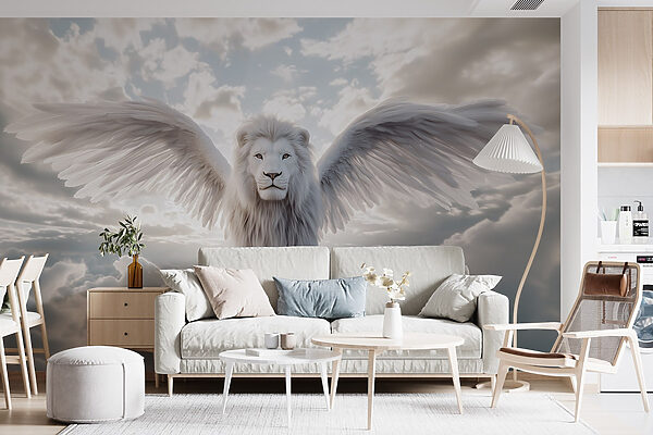 Lion with wings in the sky Lion with wings in the sky