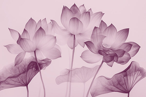 Group of flowers with leaves Group of flowers with leaves
