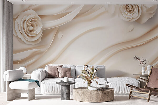 White roses on a white cloth White roses on a white cloth