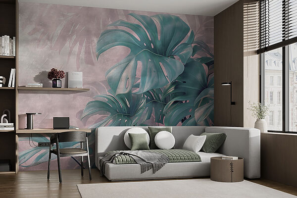 Lush greenery in soft hues. Lush greenery in soft hues.