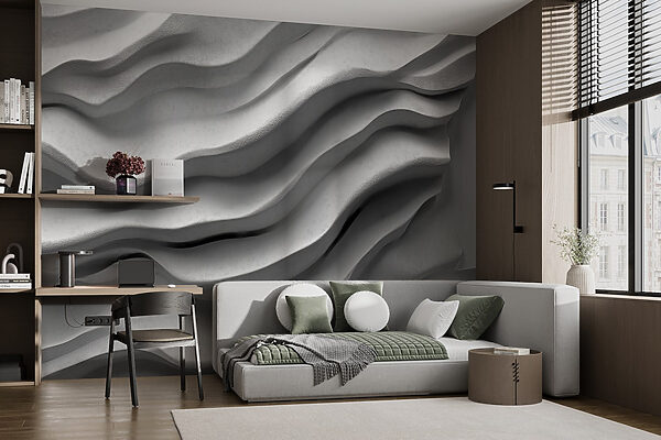 White surface with wavy lines White surface with wavy lines
