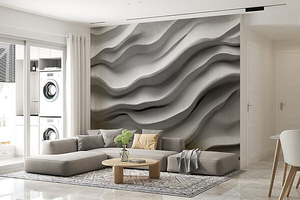 White surface with wavy lines White surface with wavy lines