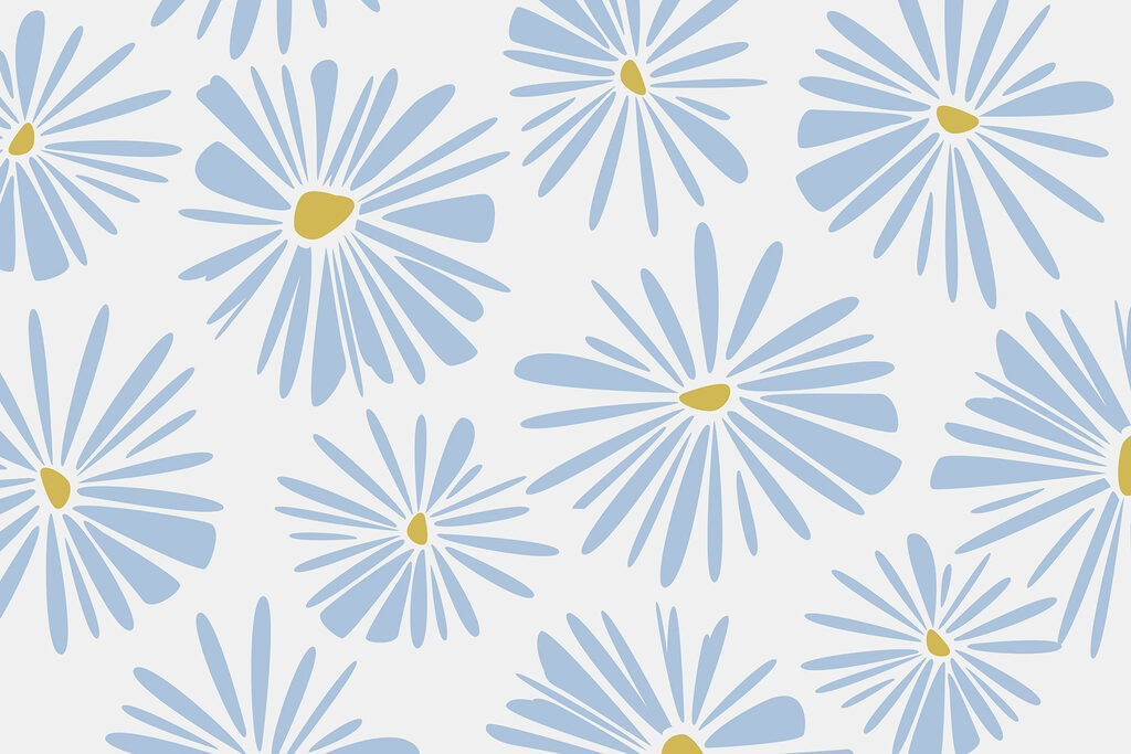 Pattern of blue and yellow flowers Pattern of blue and yellow flowers