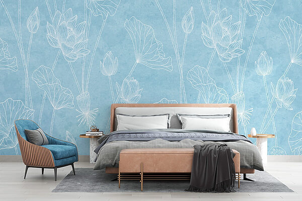 Blue and white floral pattern Blue and white floral pattern