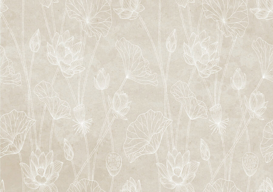 White line drawing of flowers White line drawing of flowers