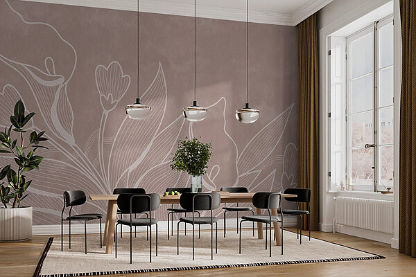 Delicate floral line art design Delicate floral line art design