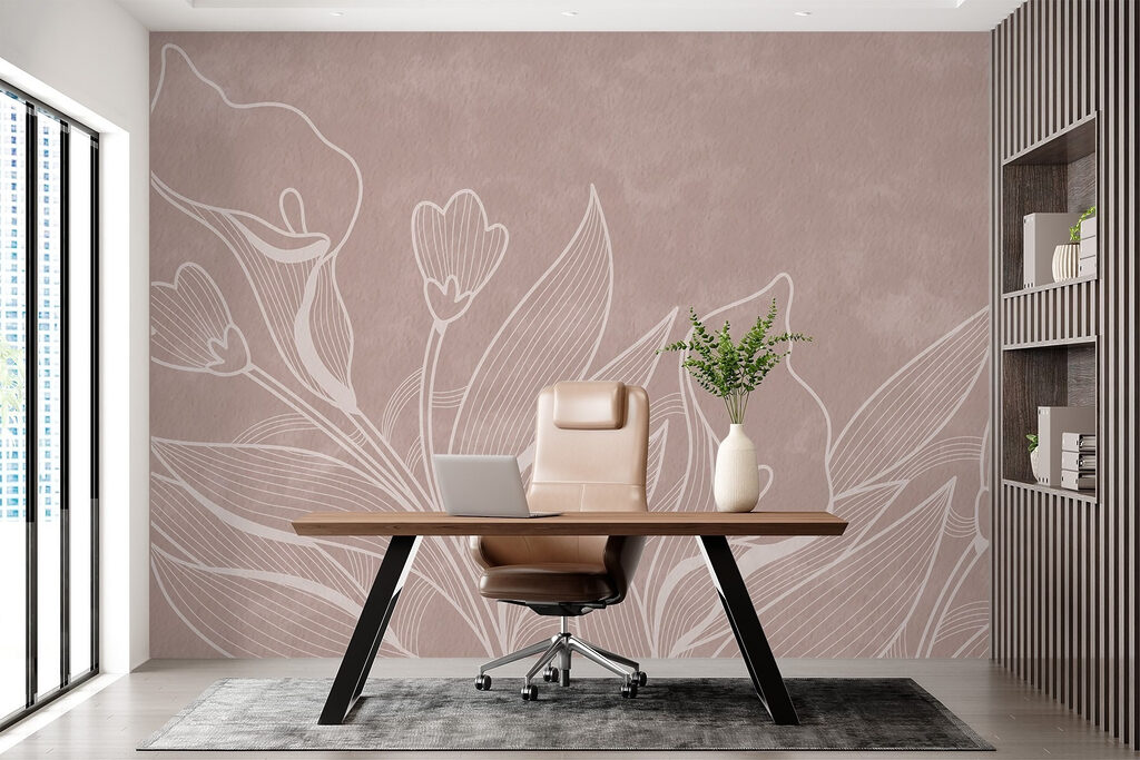 Delicate floral line art design Delicate floral line art design