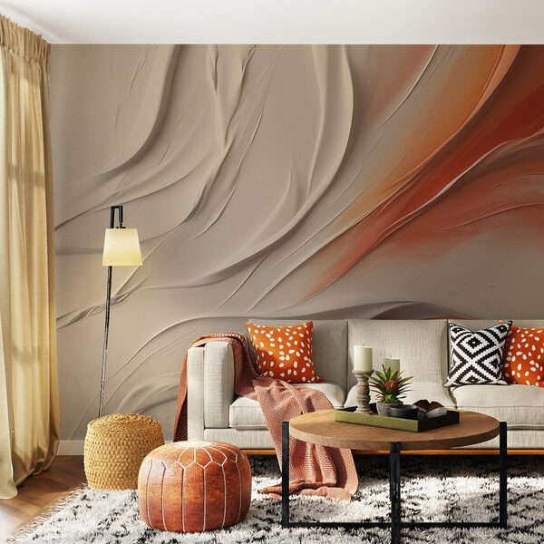 White and orange wavy lines White and orange wavy lines