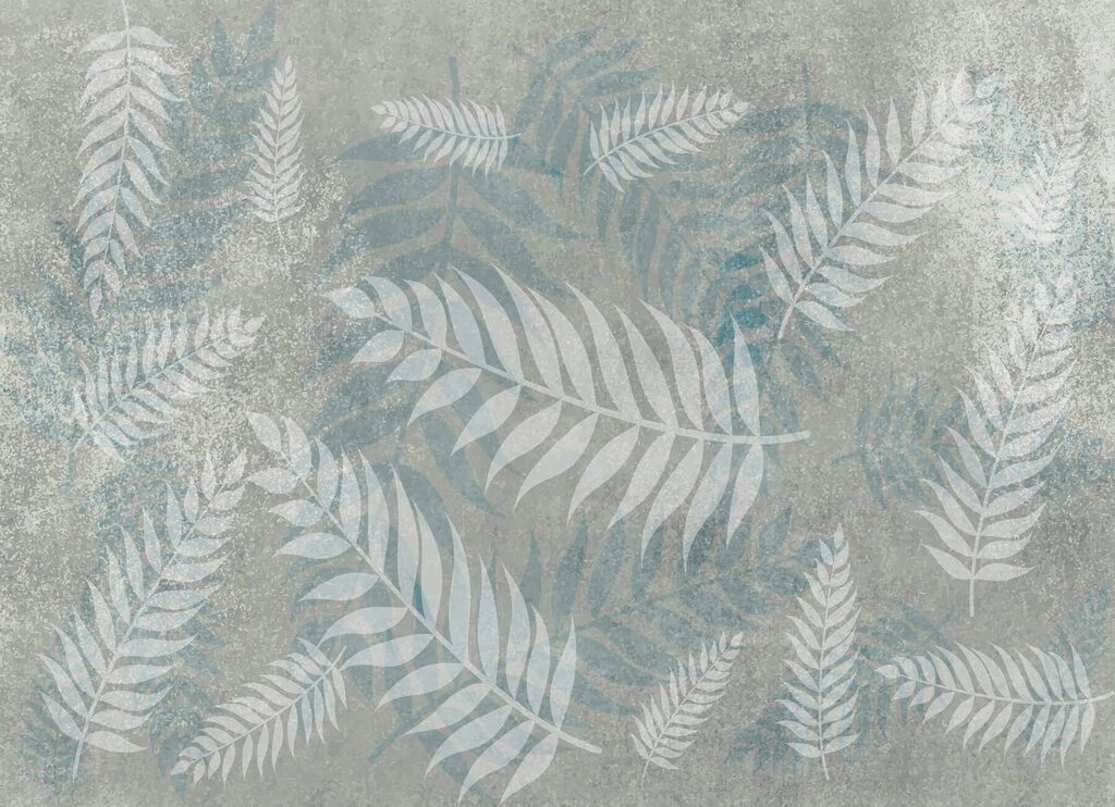 Grey and blue leaf pattern Grey and blue leaf pattern