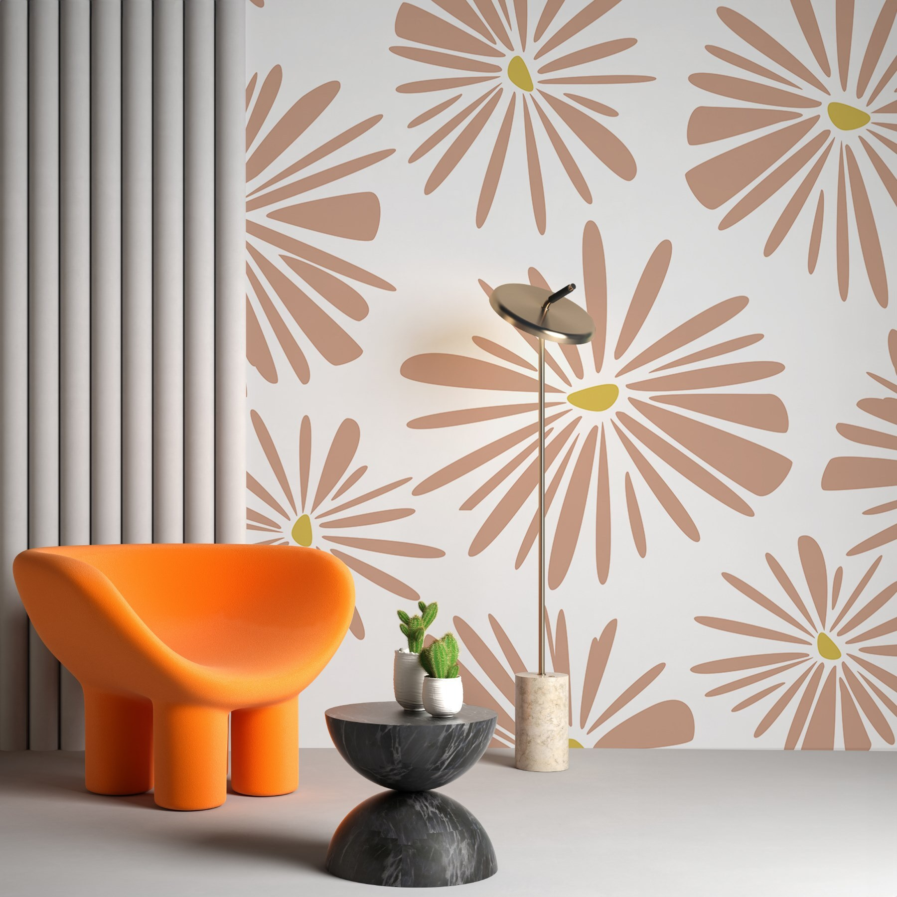 Pattern of flowers on a white background