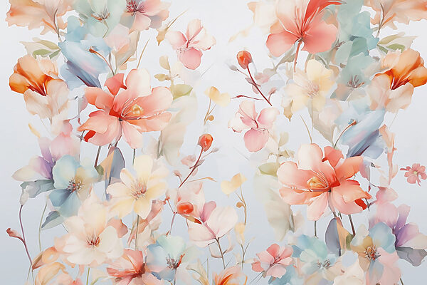 Colorful flowers on a white background Colorful flowers on a white background
