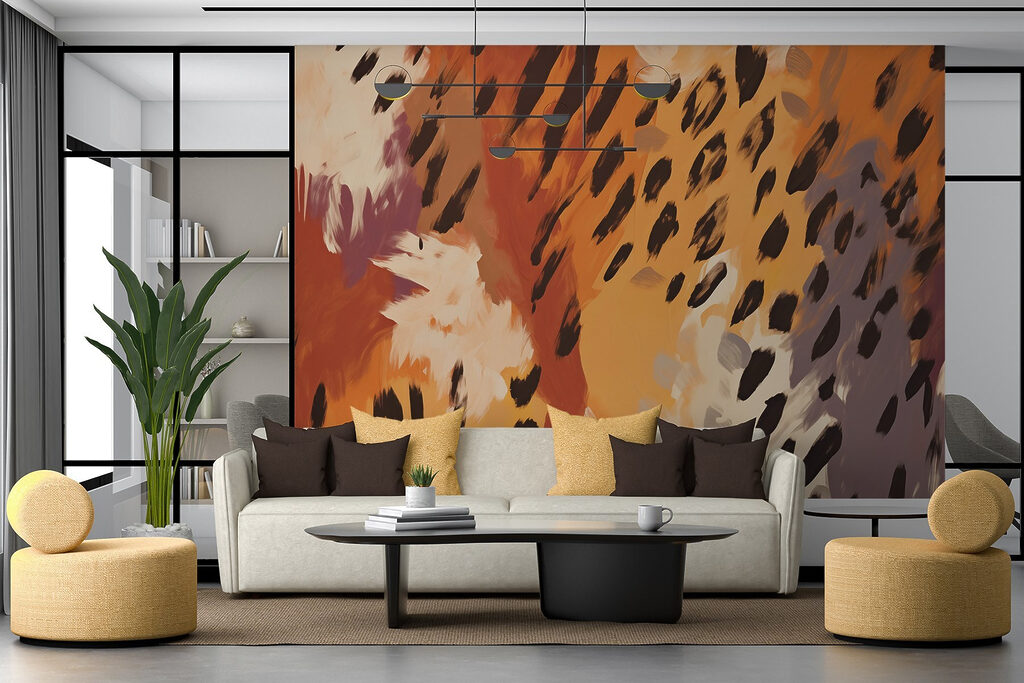 Abstract animal print design in warm hues