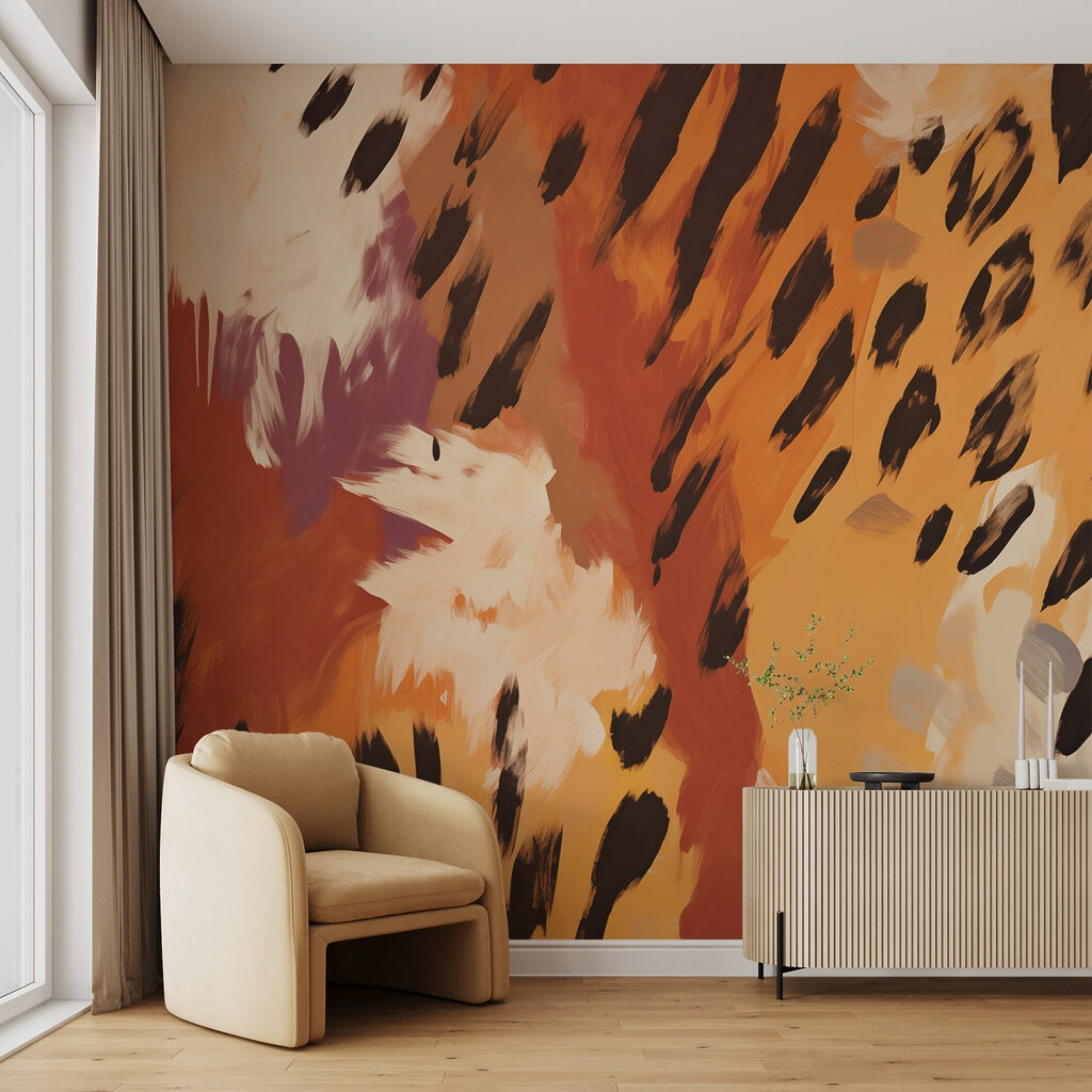 Abstract animal print design in warm hues