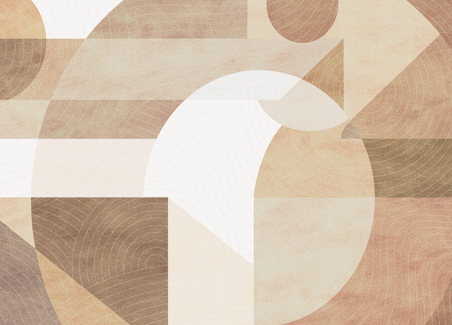 Abstract shapes and muted tones blend. Abstract shapes and muted tones blend.