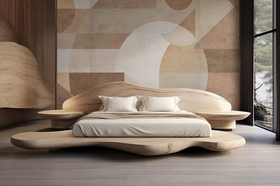 Abstract shapes and muted tones blend. Abstract shapes and muted tones blend.