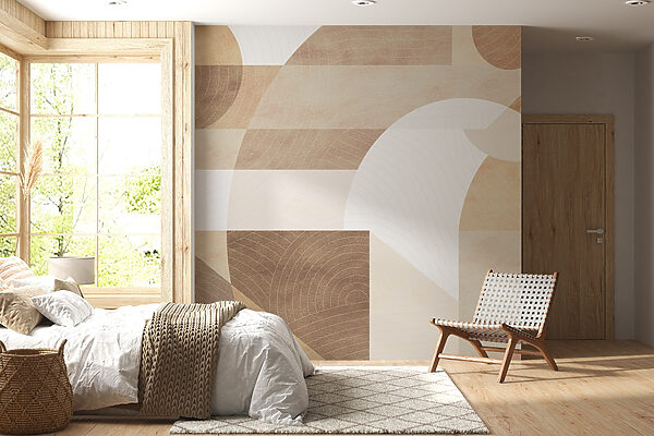 Abstract shapes and muted tones blend. Abstract shapes and muted tones blend.