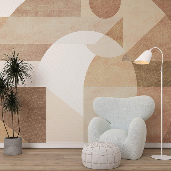 Abstract shapes and muted tones blend. Abstract shapes and muted tones blend.