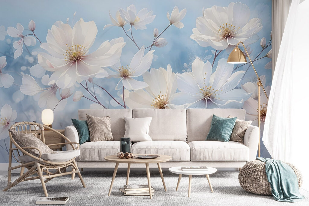 Group of white flowers Group of white flowers