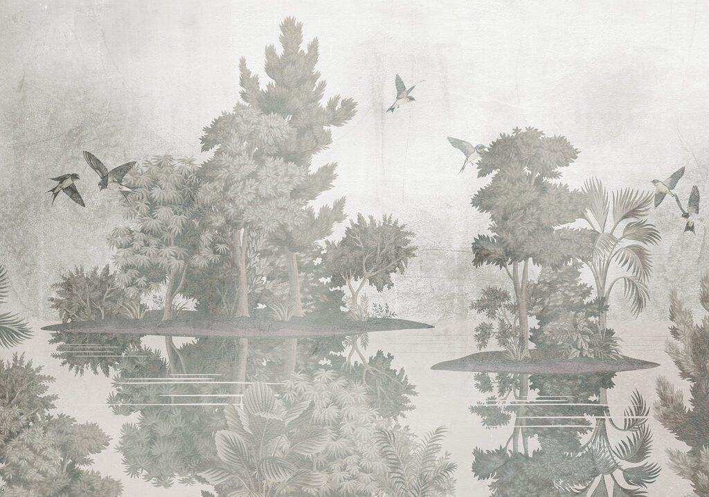 Birds flying over trees Birds flying over trees