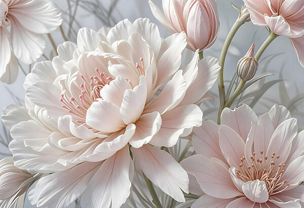 Delicate blooms in soft hues Delicate blooms in soft hues