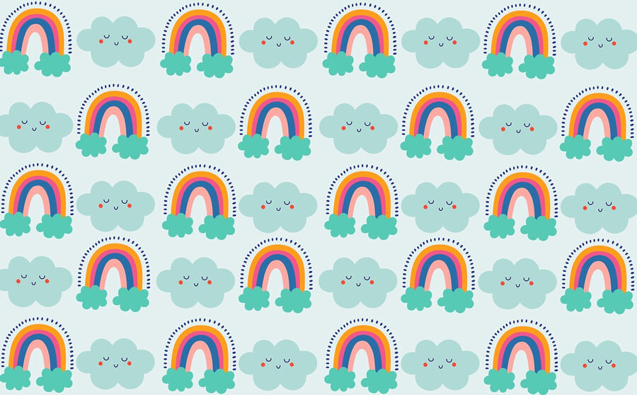 Pattern of clouds and rainbows