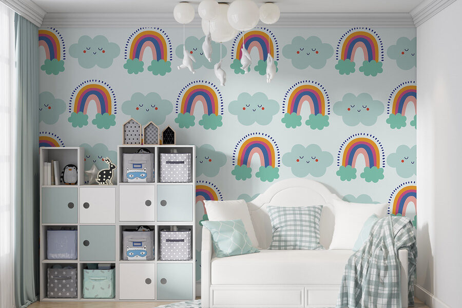 Pattern of clouds and rainbows