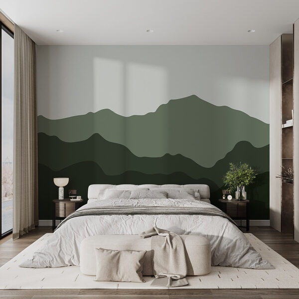 Mountain range with green hills Mountain range with green hills