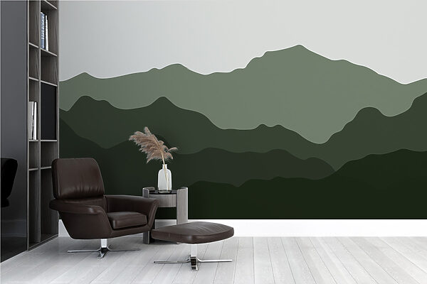 Mountain range with green hills Mountain range with green hills