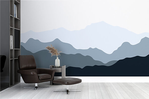 Mountain range with a white background Mountain range with a white background