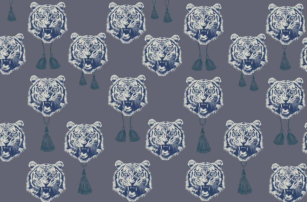 Pattern of tigers with tassels Pattern of tigers with tassels