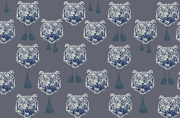 Pattern of tigers with tassels Pattern of tigers with tassels