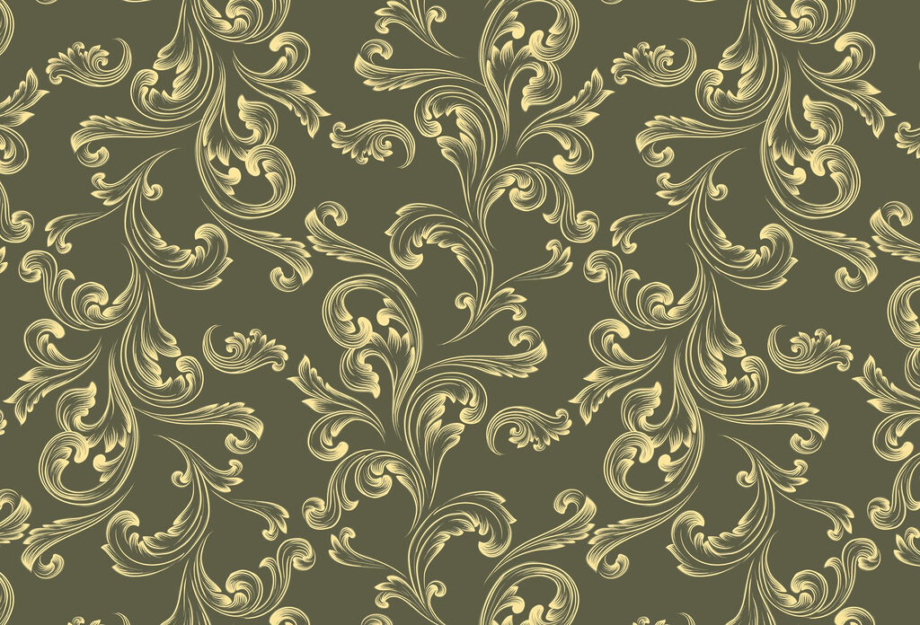Pattern of swirls on a green background