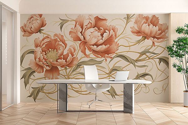 Painting of flowers and vines Painting of flowers and vines