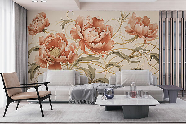Painting of flowers and vines Painting of flowers and vines