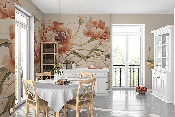 Painting of flowers and vines Painting of flowers and vines