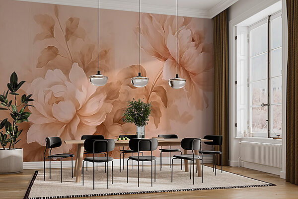Painting of flowers and leaves Painting of flowers and leaves